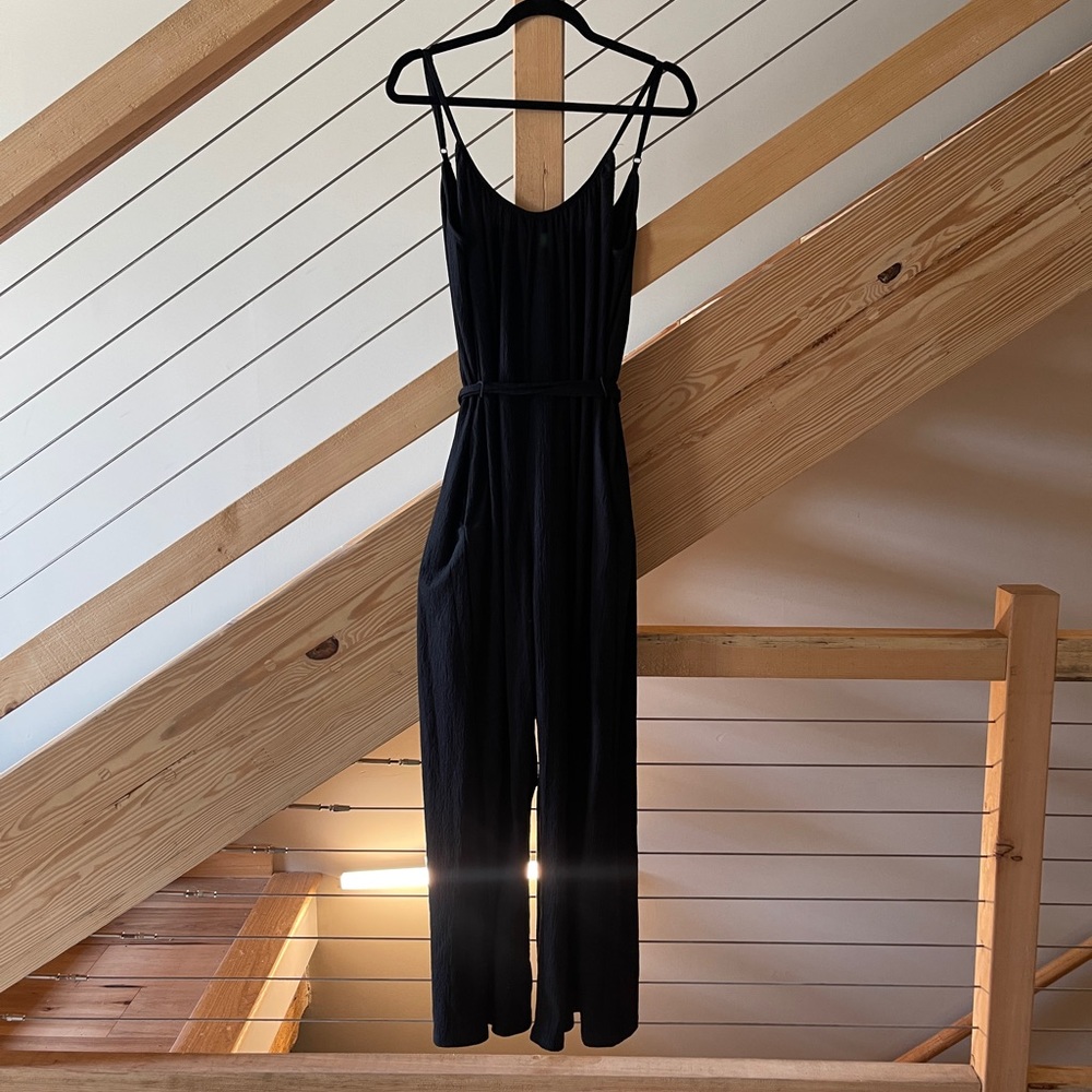 Black H&M Jumpsuit with Wide Leg Pants and Tie Waste